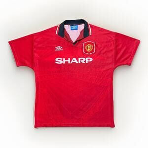 VTG 1994 - 1996 Umbro Manchester United Home Football Shirt Soccer Jersey Large